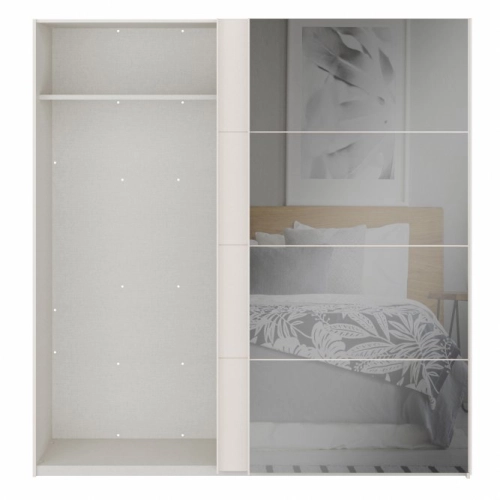 Szafa ubraniowa 200 cm Kolor Biały / Biały połysk